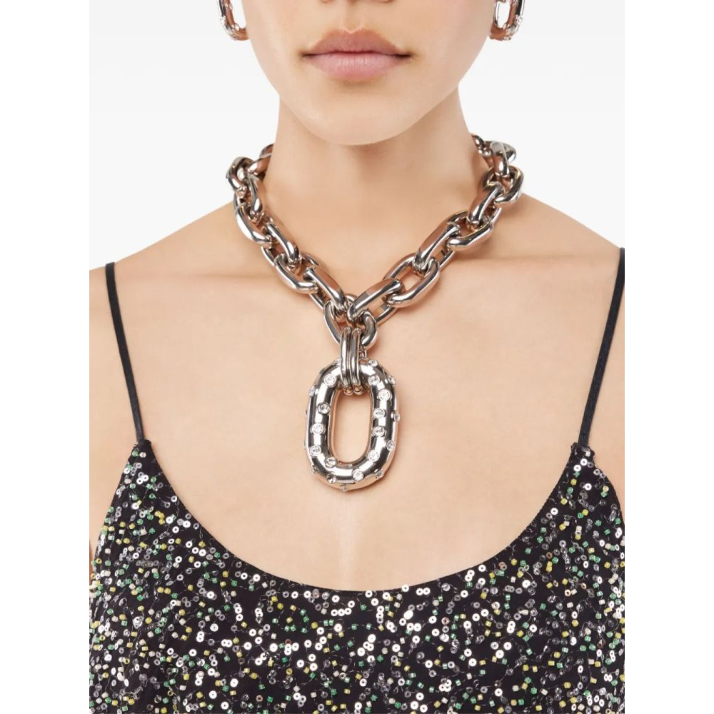 'Iconic Xl Chain-Link Crystal-Embellished' Halskette für Damen