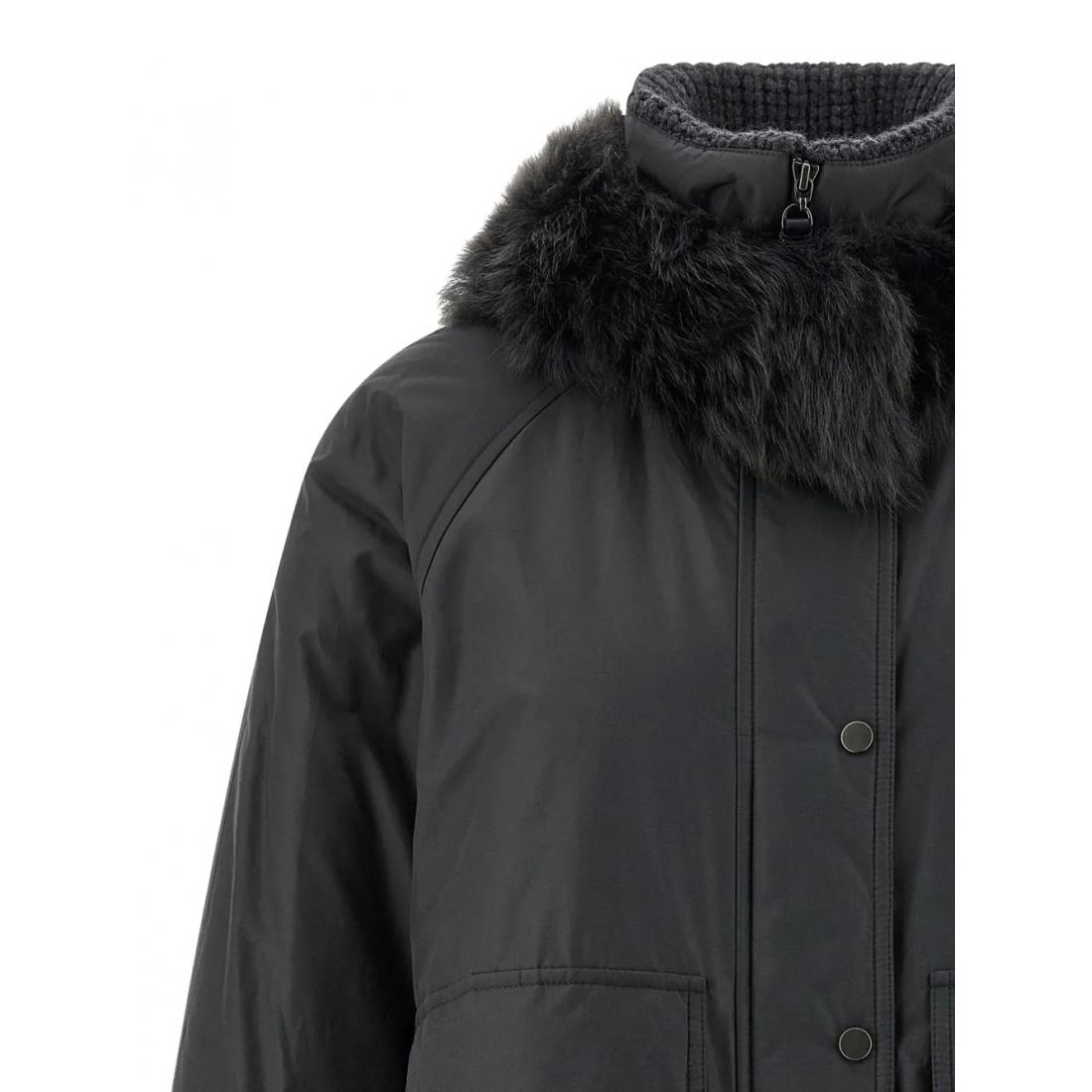 Women's 'Shiny Zipper Pull' Down Jacket