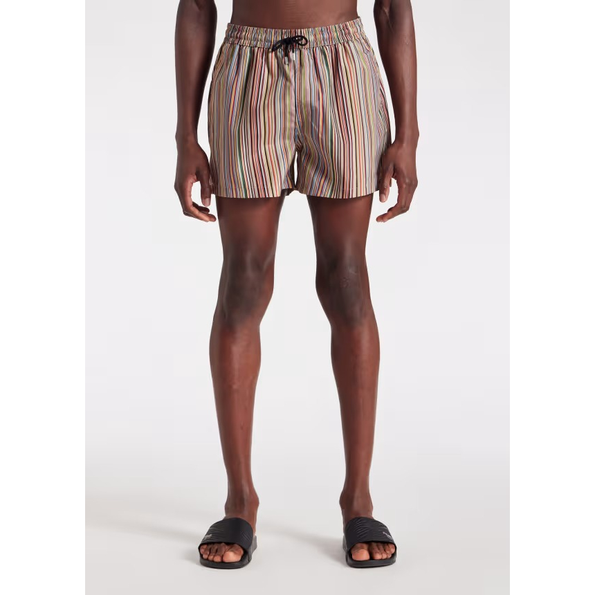 'Signature Stripe-Print' Badeshorts für Herren