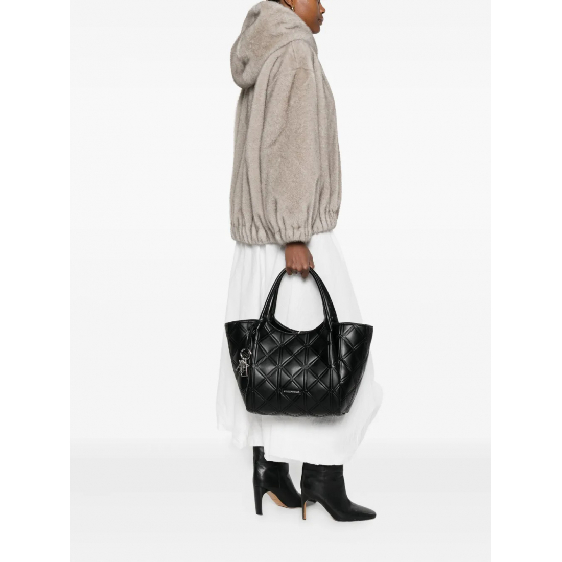 'Quilted Logo-Charm' Tote Handtasche für Damen