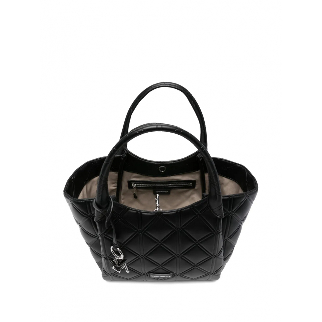 'Quilted Logo-Charm' Tote Handtasche für Damen