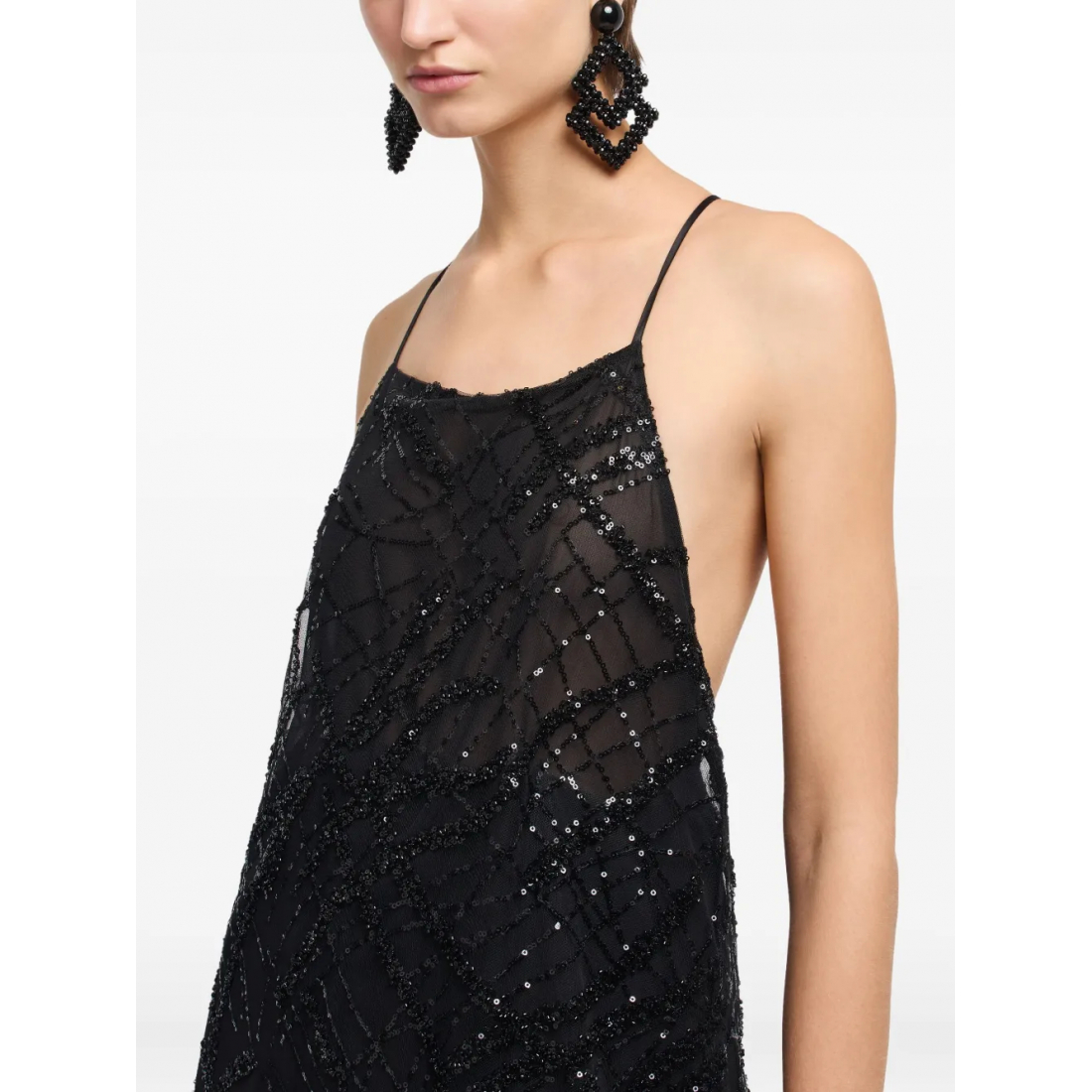 Robe mini 'Sequin-Embellished Backless' pour Femmes