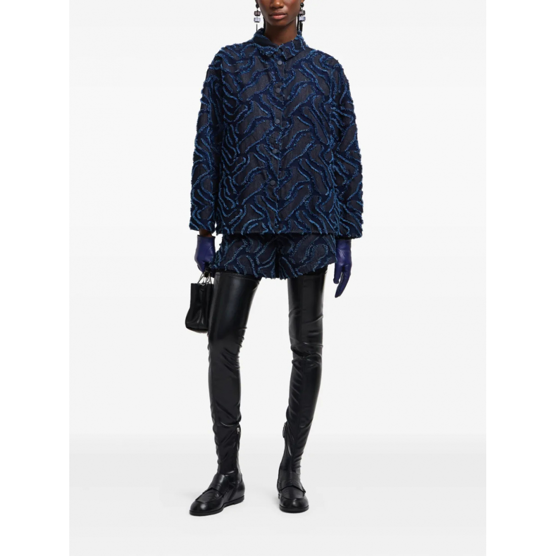 'Frayed Patterned' Shorts für Damen