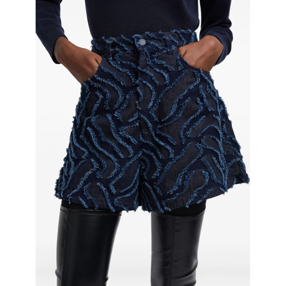 'Frayed Patterned' Shorts für Damen