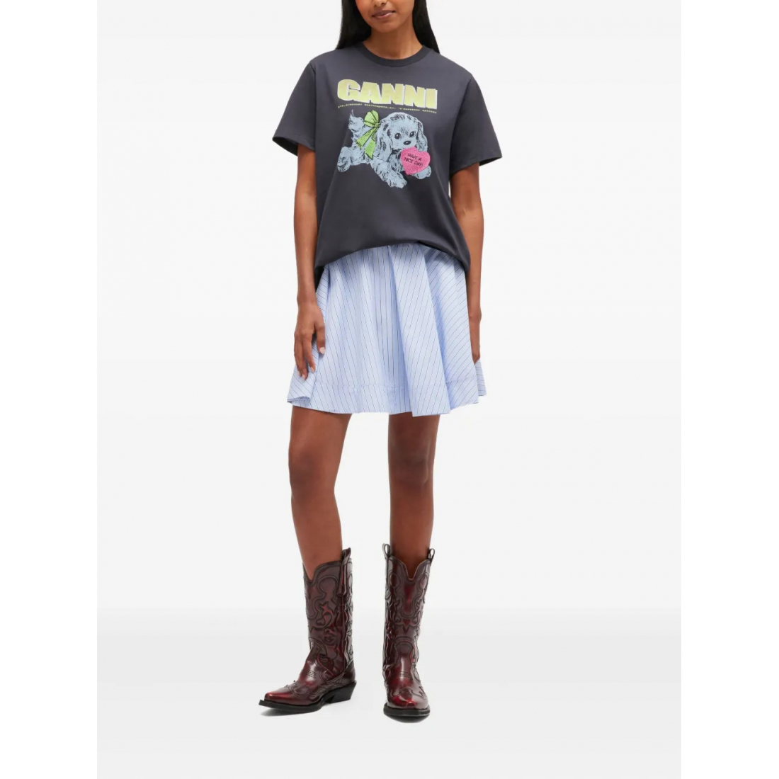 T-shirt 'Puppy Dog-Print Graphic' pour Femmes