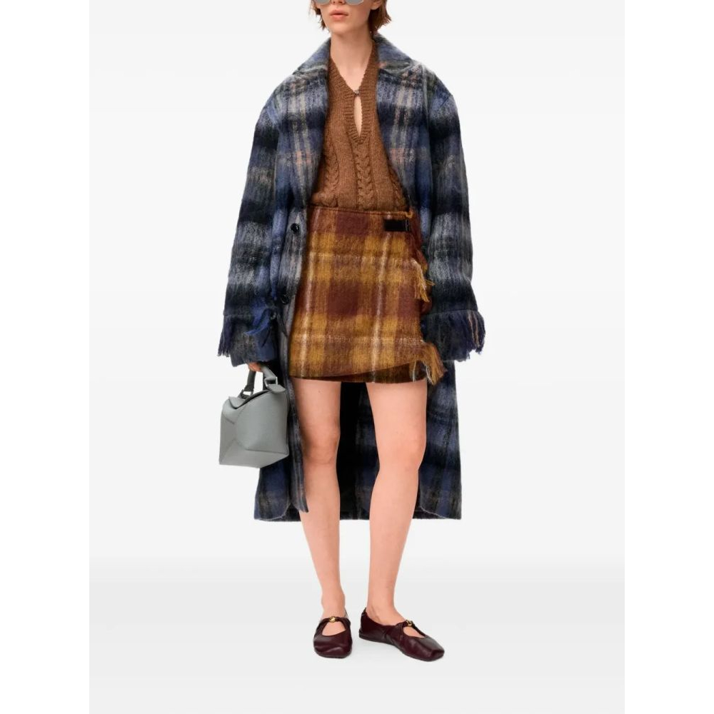 Manteau 'Plaid Fringed' pour Femmes