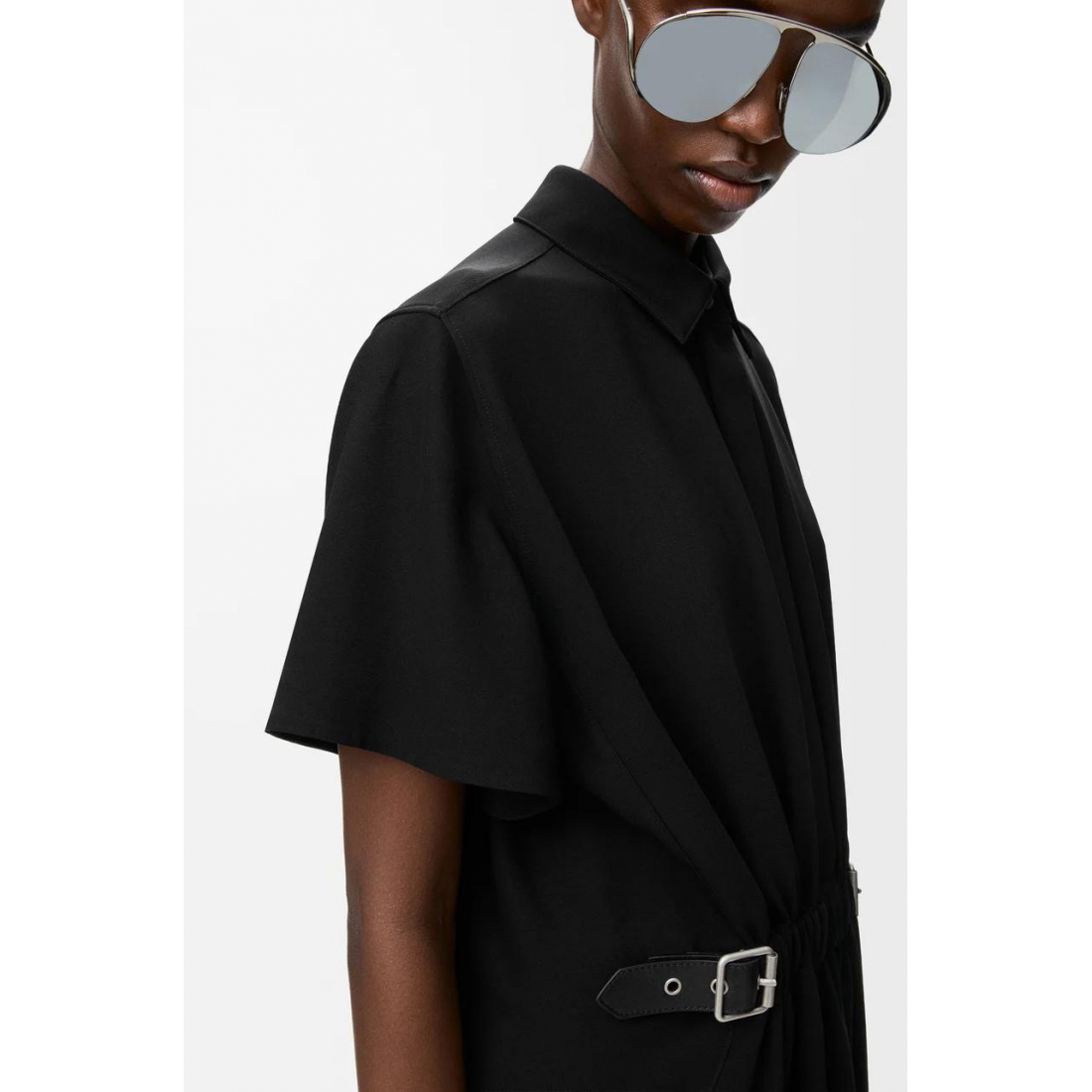 Robe Midi 'Belted Buckle' pour Femmes