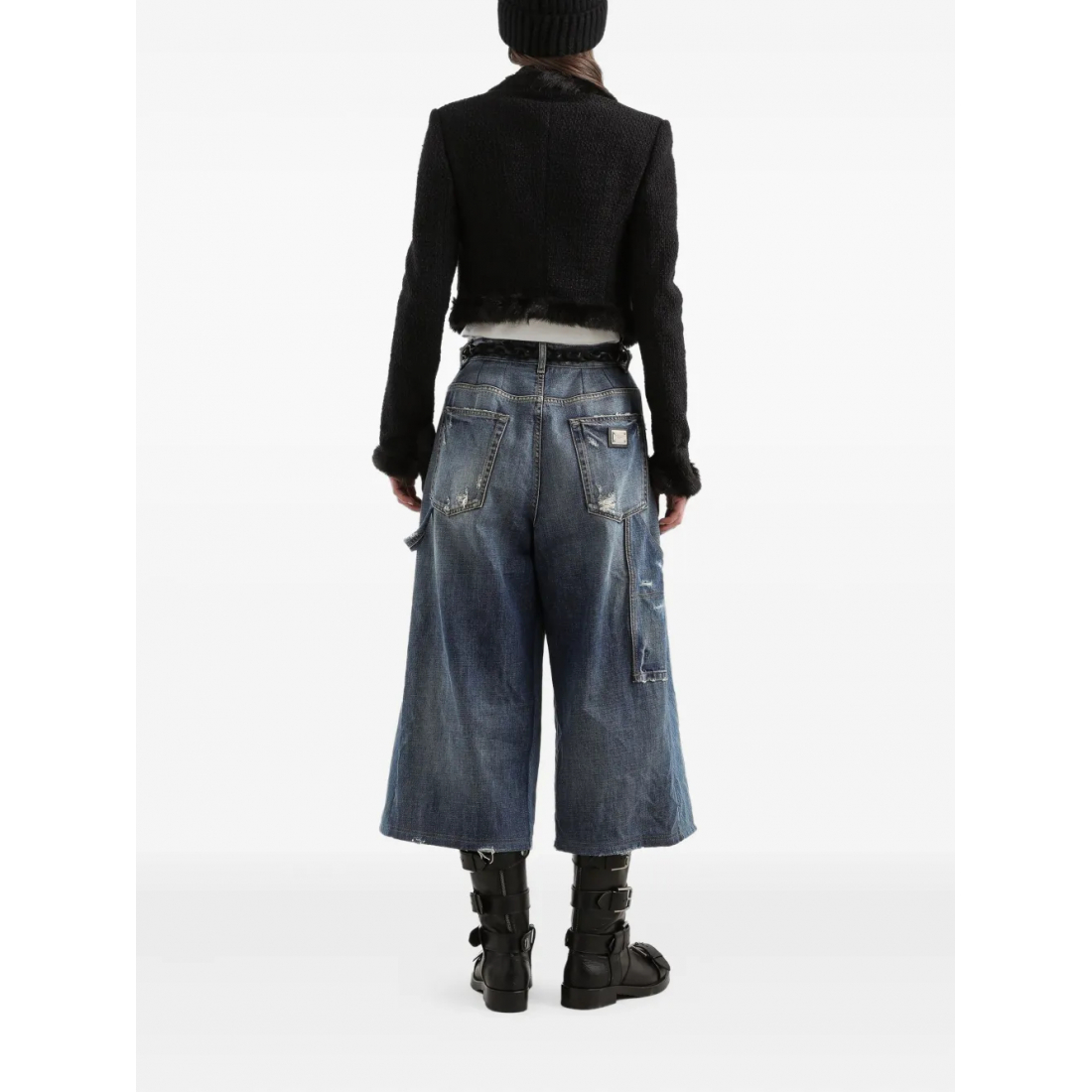 Jeans 'Distressed Cropped' pour Femmes