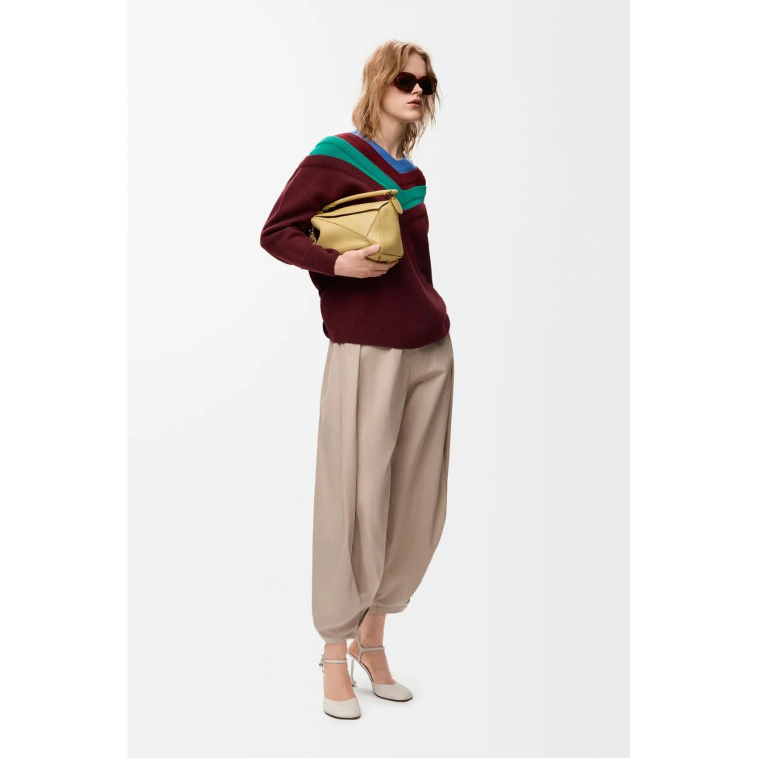 Pull 'V-Neck Striped' pour Femmes