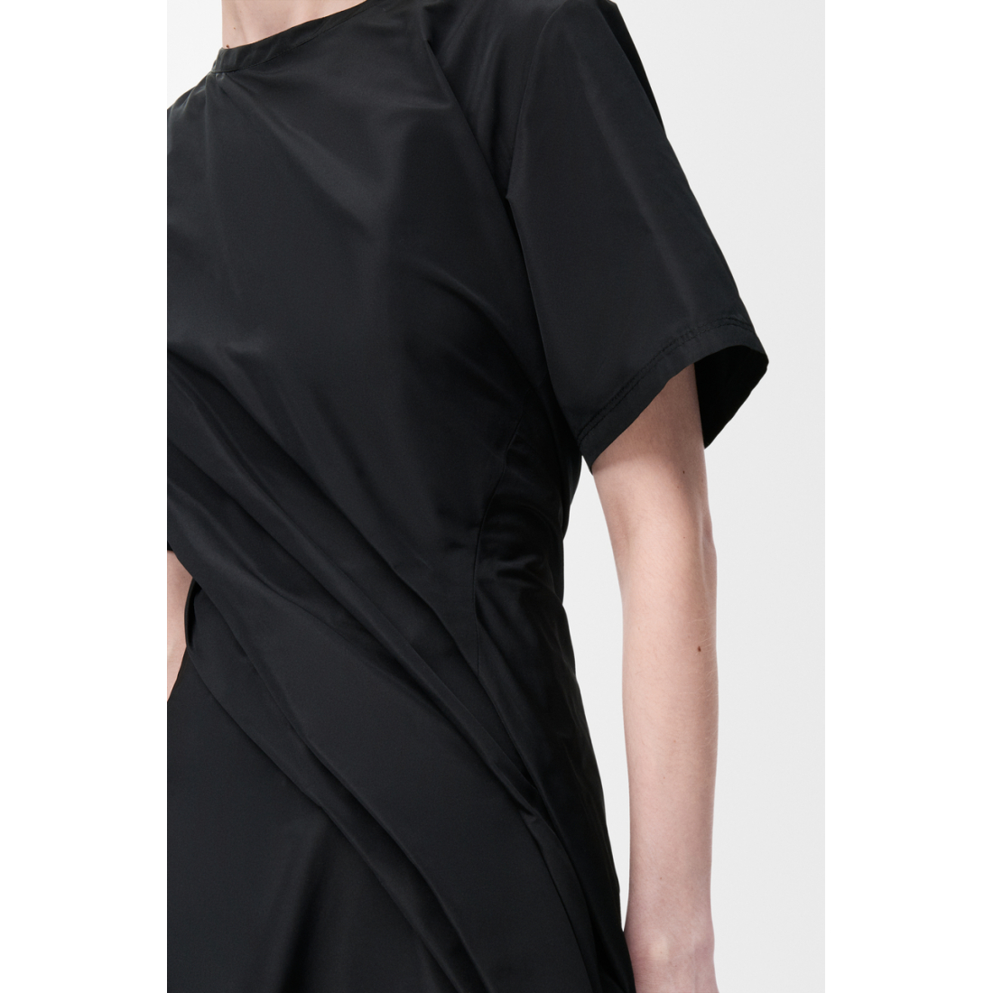 Robe mini 'Draped Short-Sleeved' pour Femmes