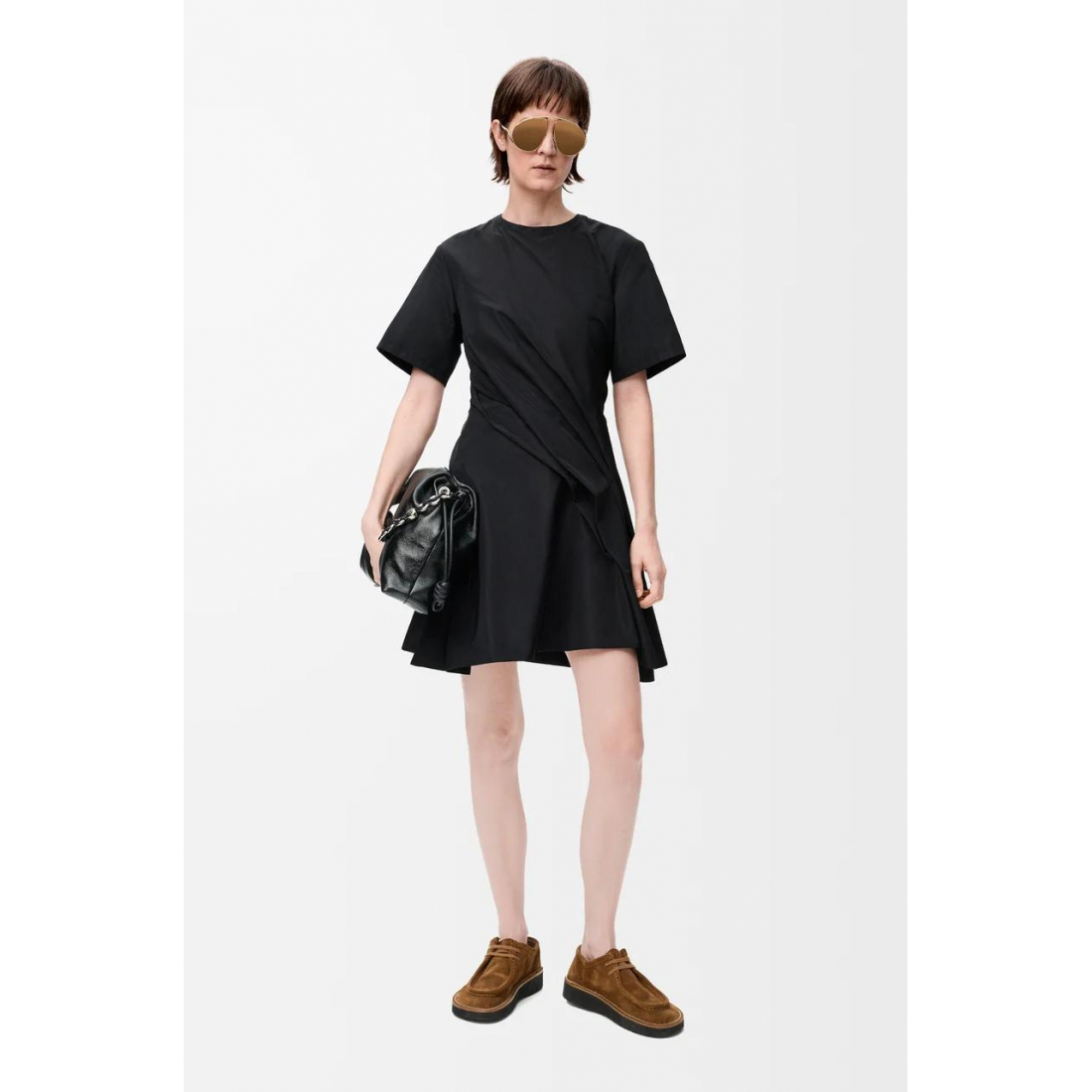 Robe mini 'Draped Short-Sleeved' pour Femmes