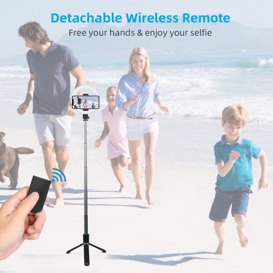 Leuchtendes Selfie mit Fernbedienung