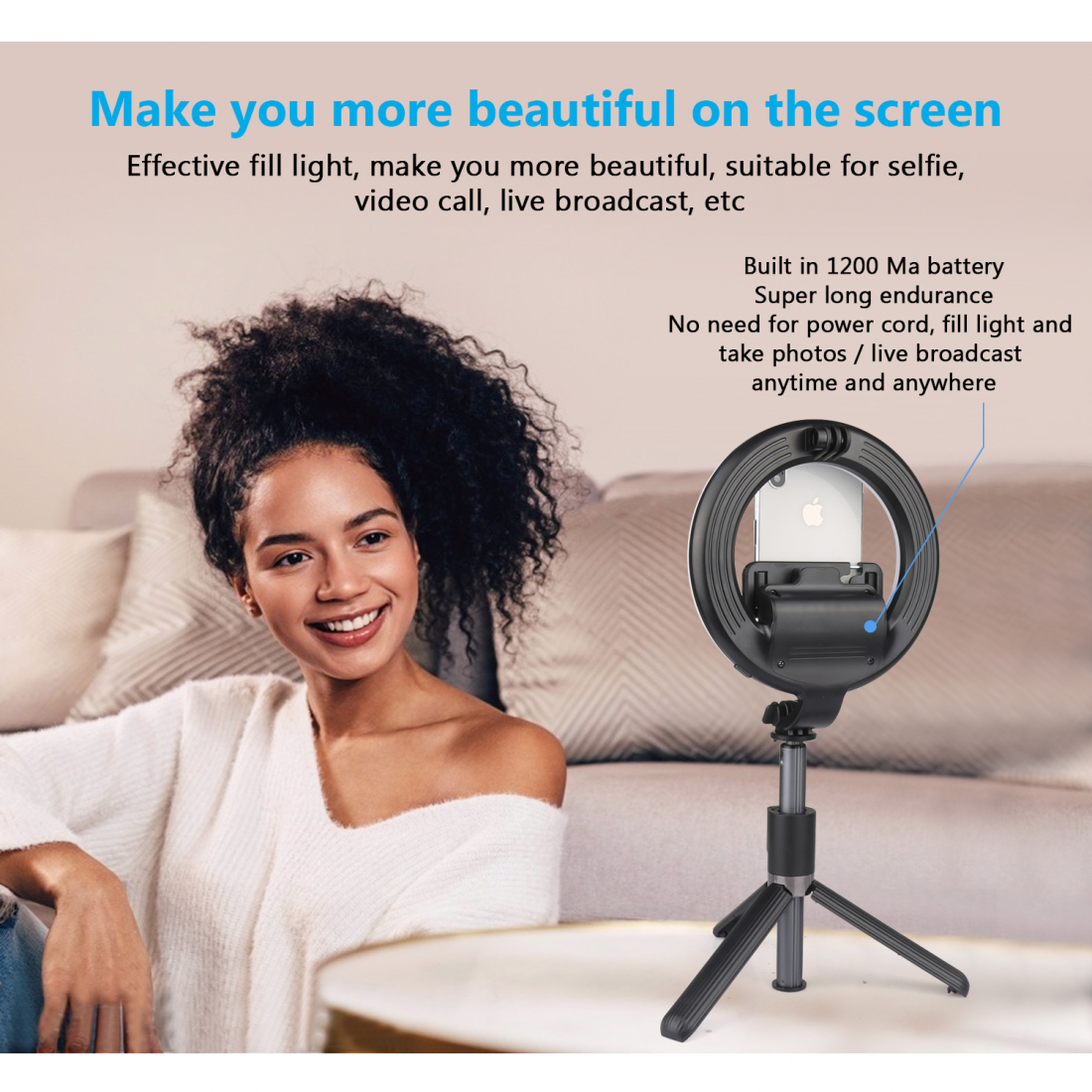 Leuchtendes Selfie mit Fernbedienung