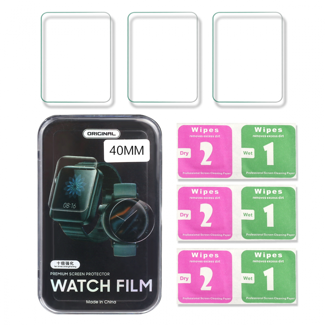 3er-Pack Schutzvorrichtungen für Apple Watch 40 mm