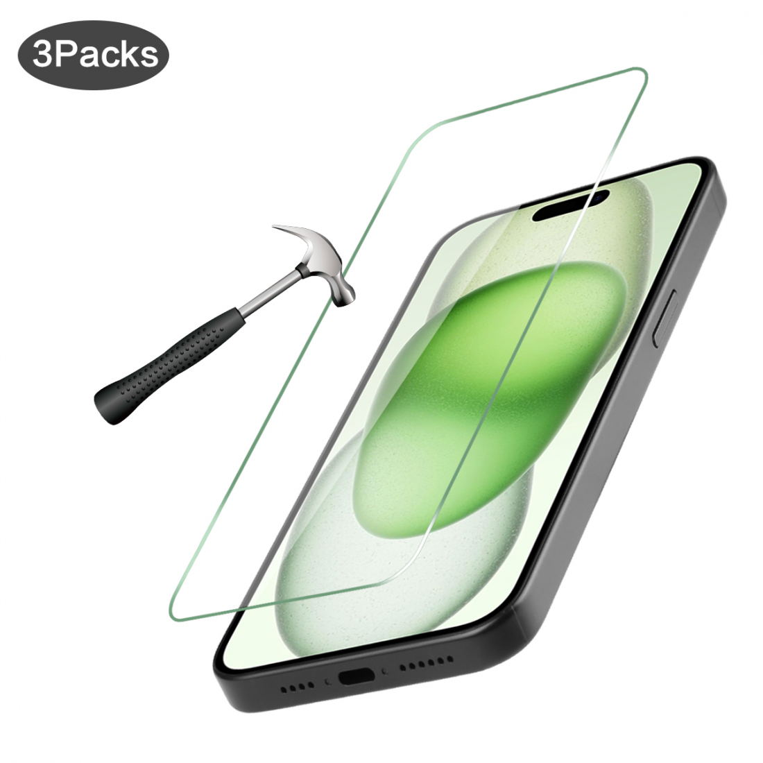 3er-Pack Panzerglas für iPhone 15 Plus