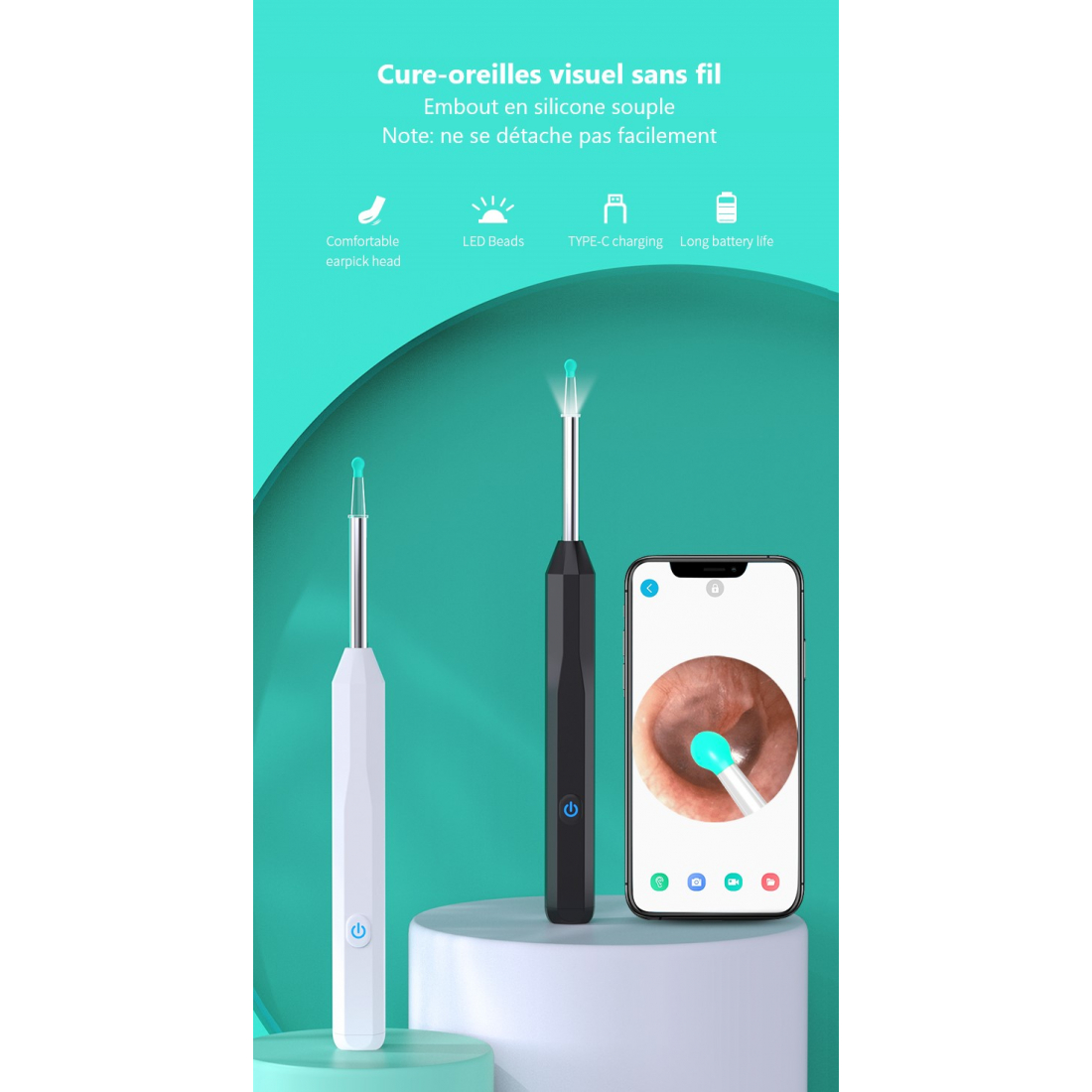 Otoskop Ohr 1080P HD Wifi Ohrreinigung