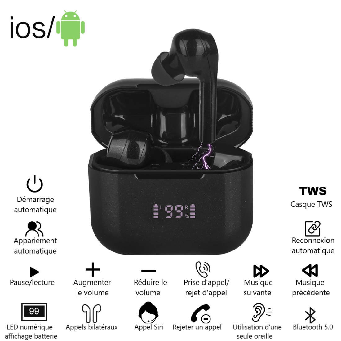 Ecouteurs Bluetooth Sans Fil