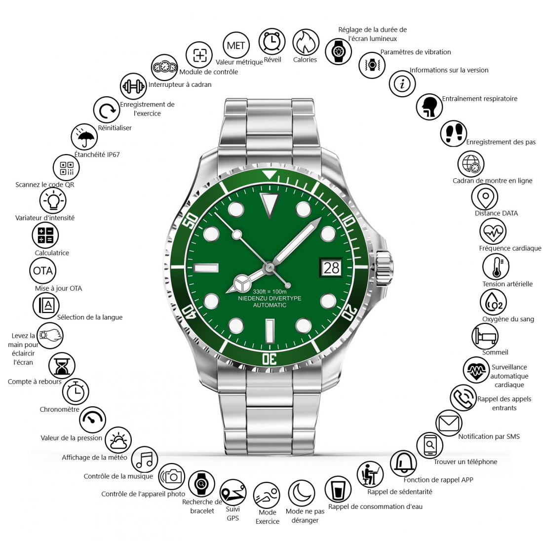 Montre Connectee Multifonctions