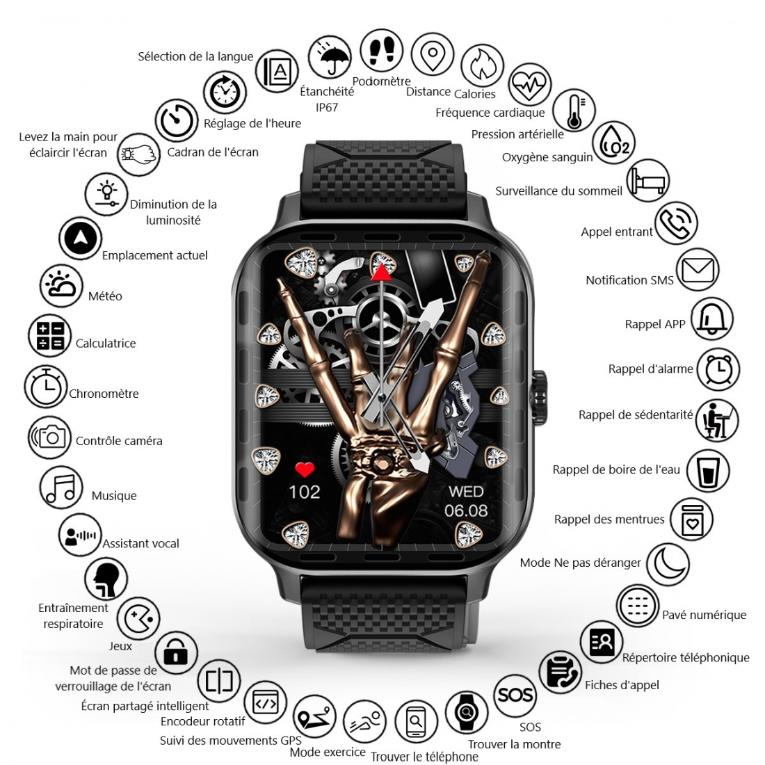 Montre Connectee Multifonctions