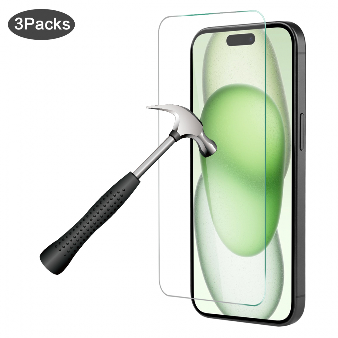 3er-Pack Panzerglas für iPhone 15 Plus