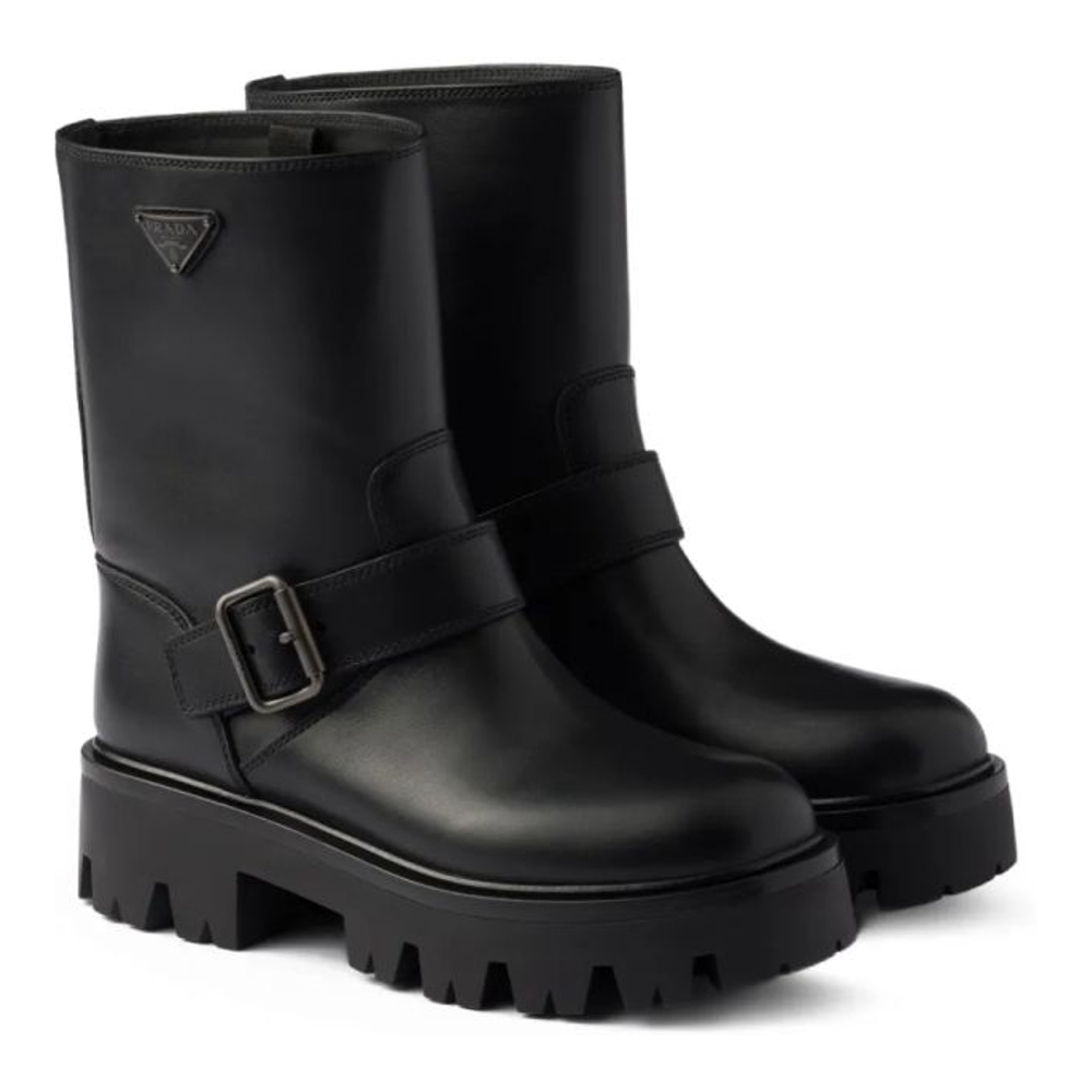 Women's 'Buckle-Fastening Lug-Sole' Boots