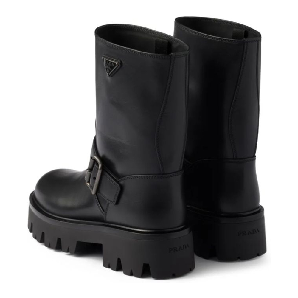 Women's 'Buckle-Fastening Lug-Sole' Boots