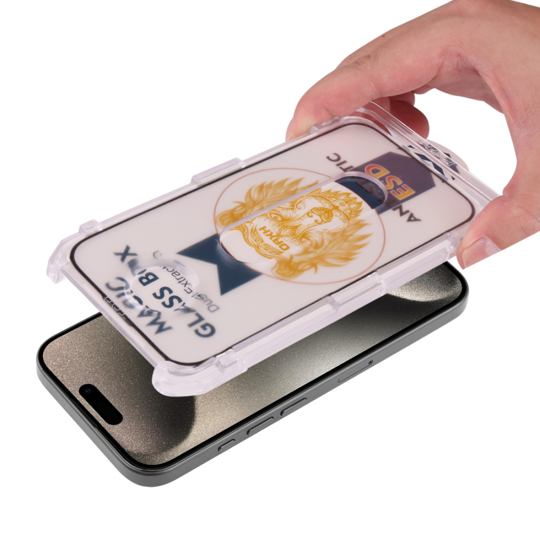 Platyne Displayschutz aus gehärtetem Glas für iPhone 15 Pro – staubdicht, blasenfrei und hohe Widerstandsfähigkeit