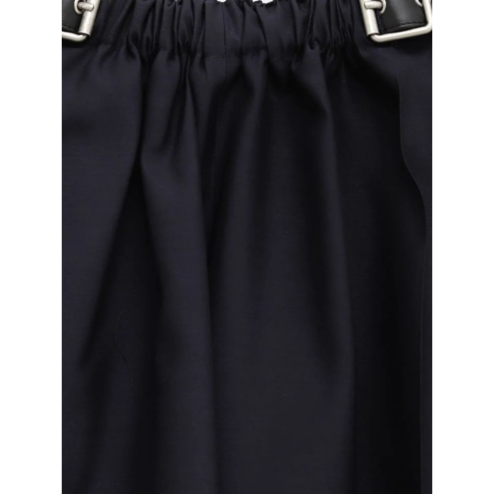 Pantalon 'Pleated Leather-Belt' pour Femmes