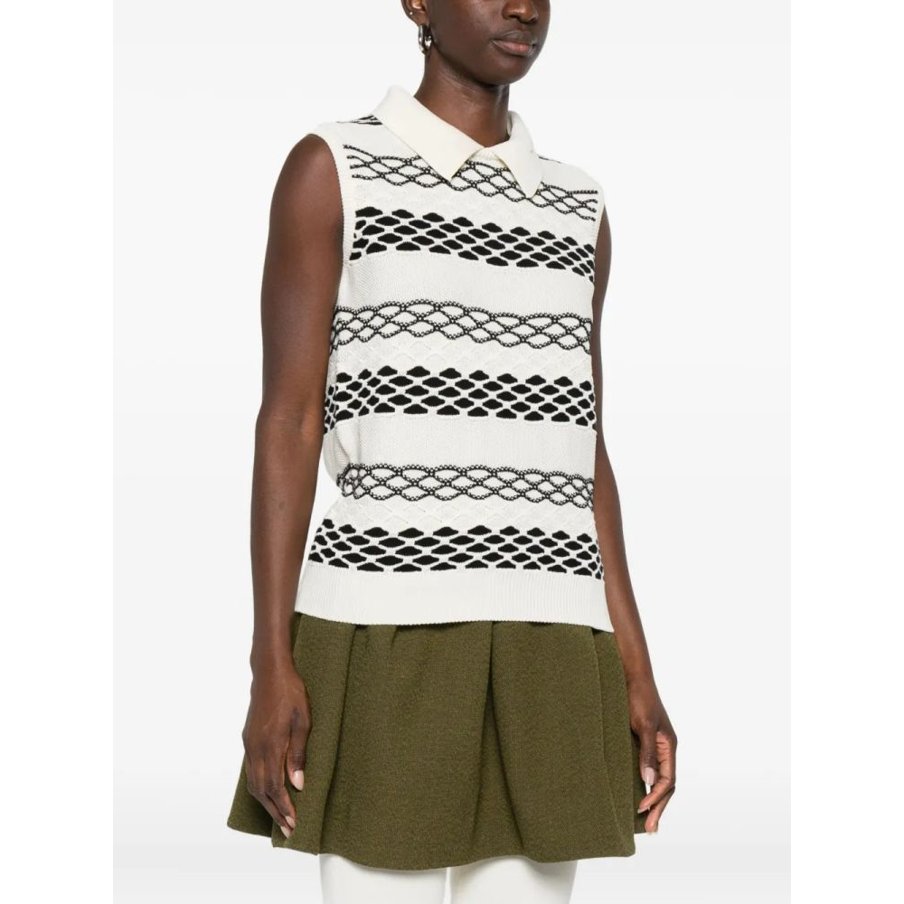 Haut sans manches 'Spread-Collar Pattern' pour Femmes