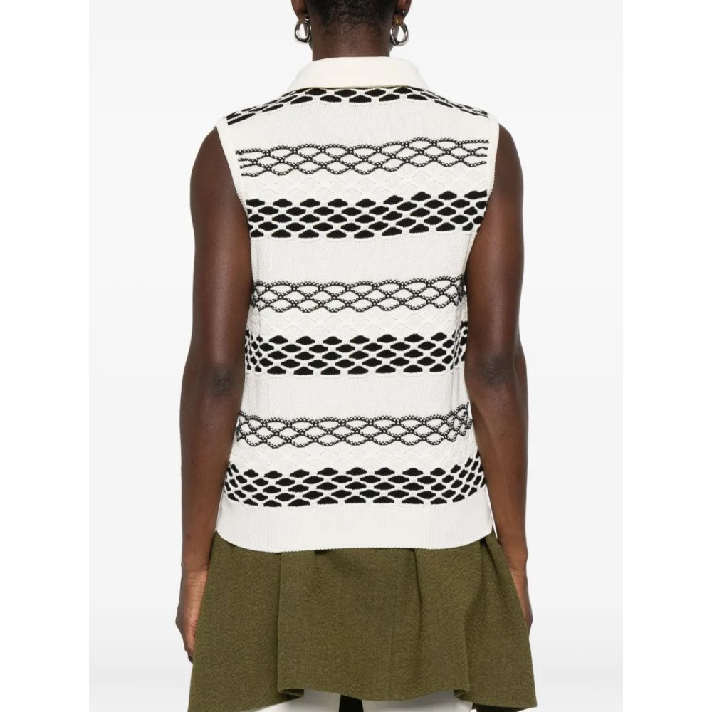 Haut sans manches 'Spread-Collar Pattern' pour Femmes