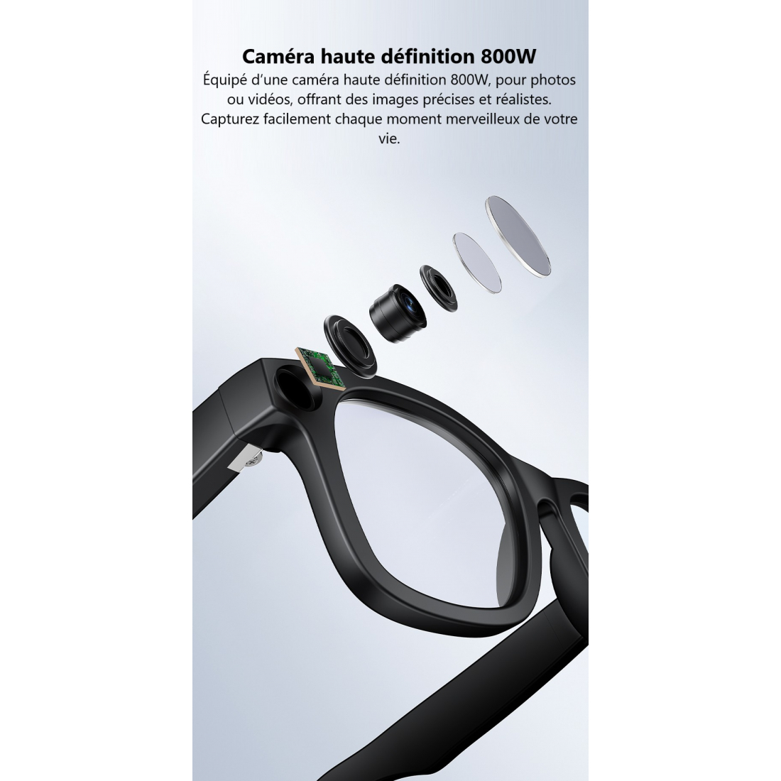 KI-Smart Glasses mit 8MP-Kamera und Bluetooth-Audio