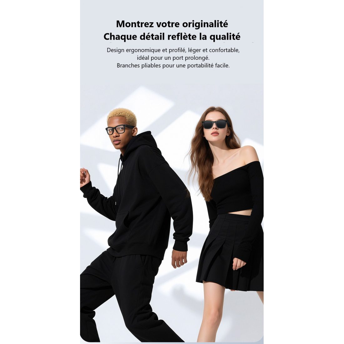 KI-Smart Glasses mit 8MP-Kamera und Bluetooth-Audio