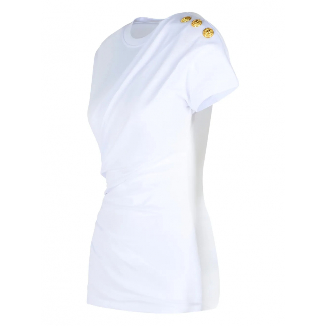 T-shirt 'Shoulder-Buttons Draped' pour Femmes