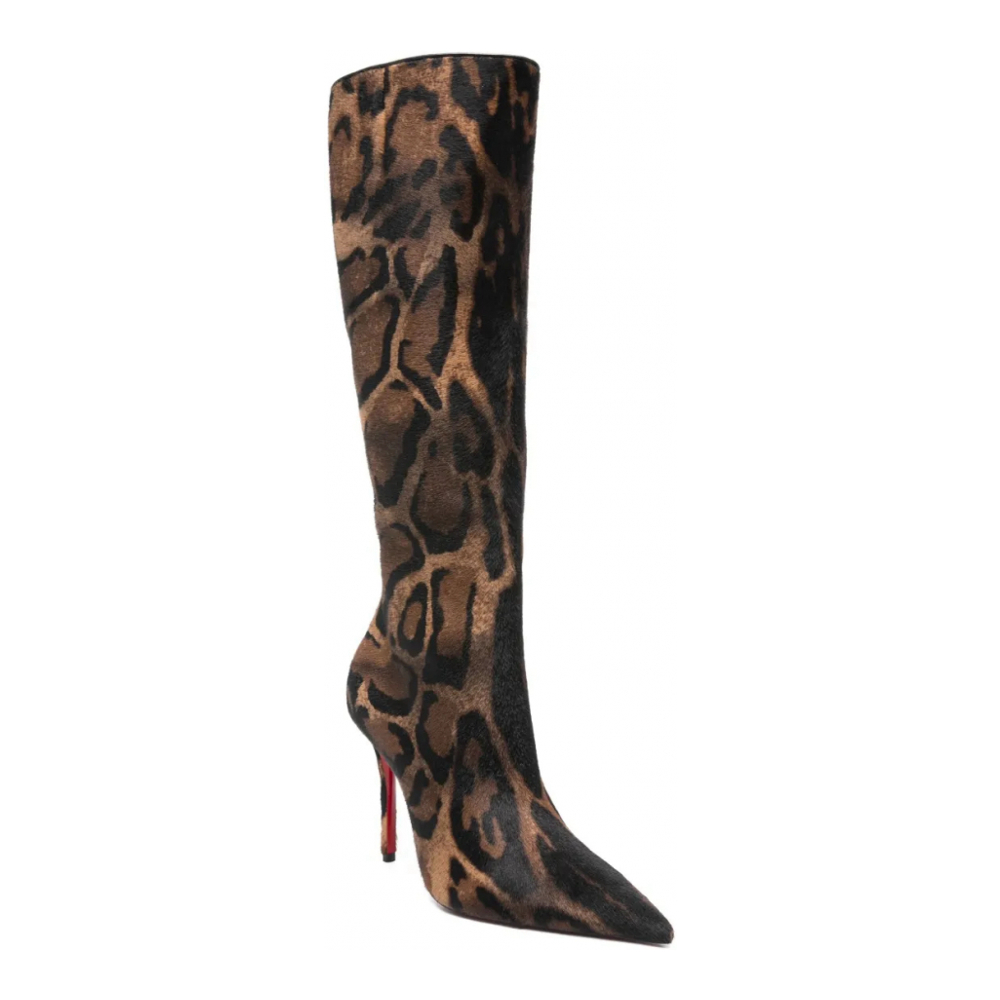 Women's 'Miss Z Pointed Animal Print' Long Boots