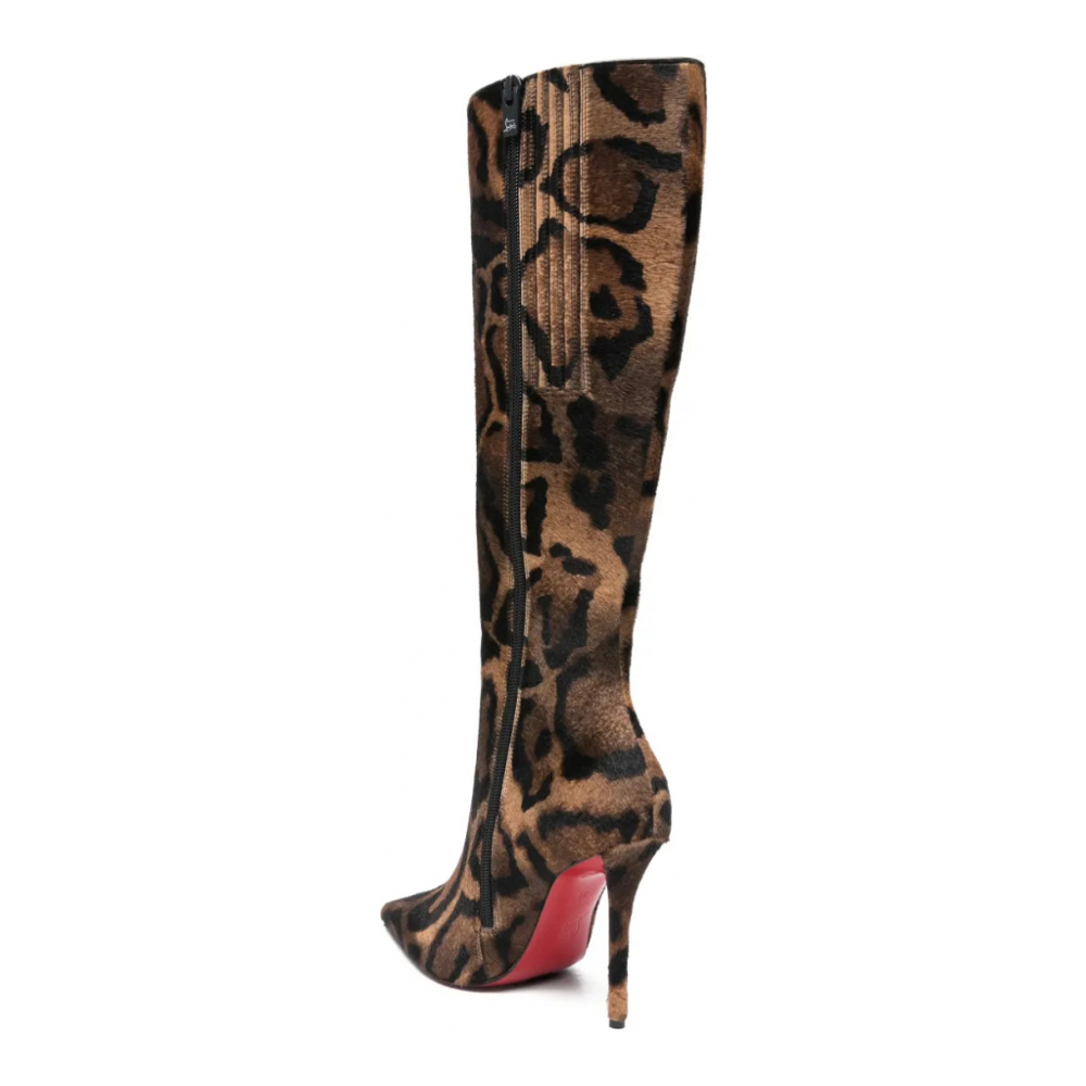 Women's 'Miss Z Pointed Animal Print' Long Boots