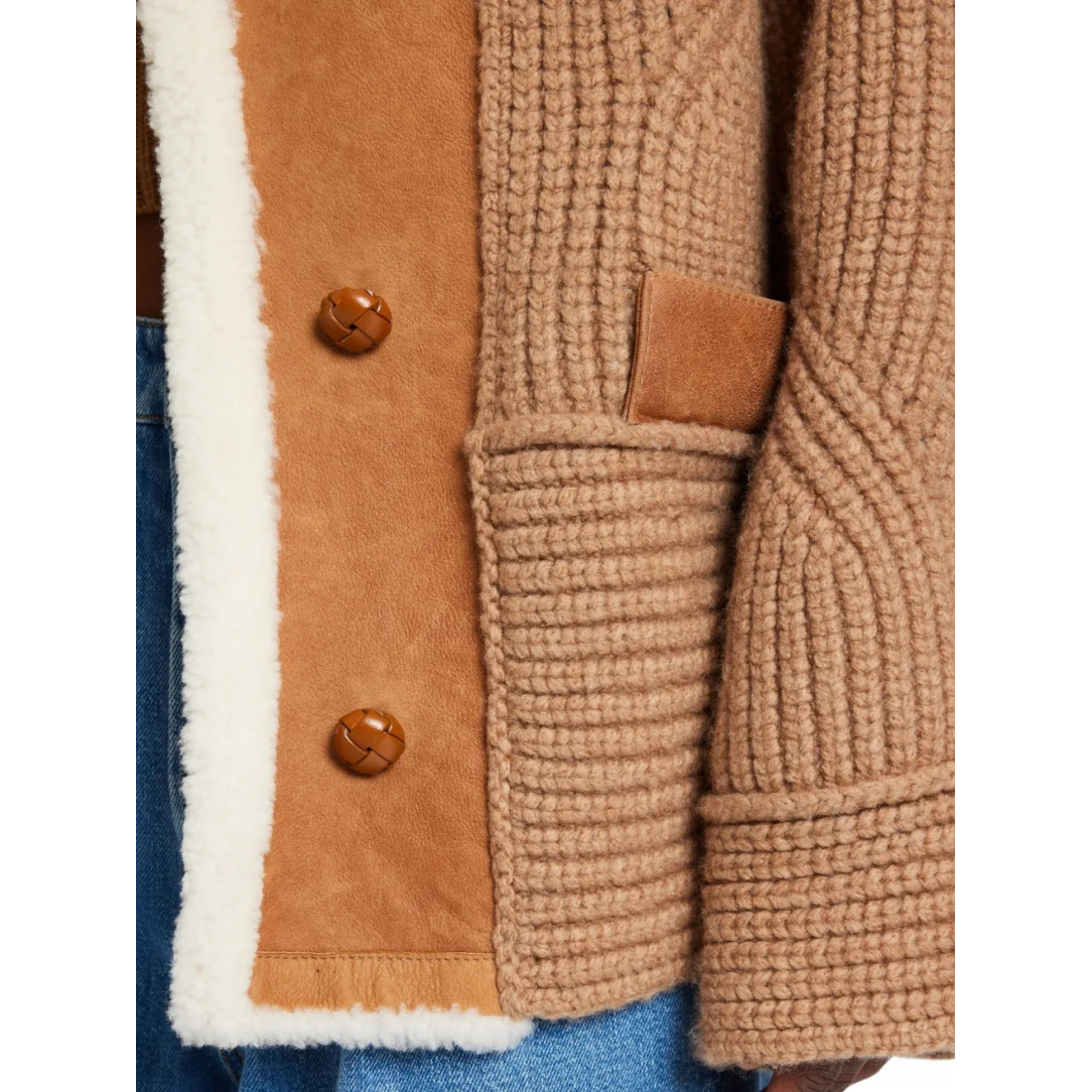 Veste 'Shearling Panelled-Knit' pour Femmes