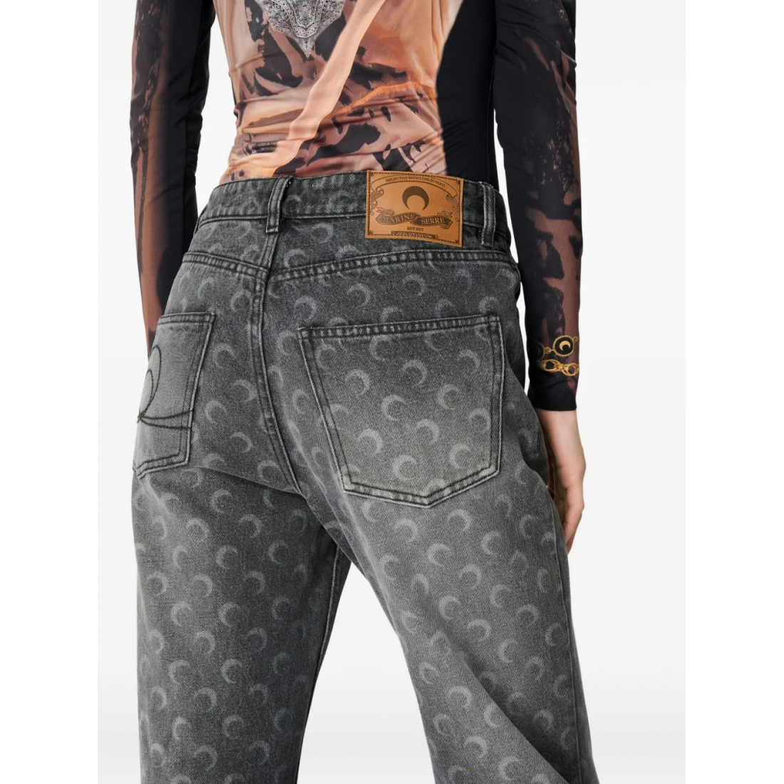 Jeans 'Moon Laser Wash Straight' pour Femmes