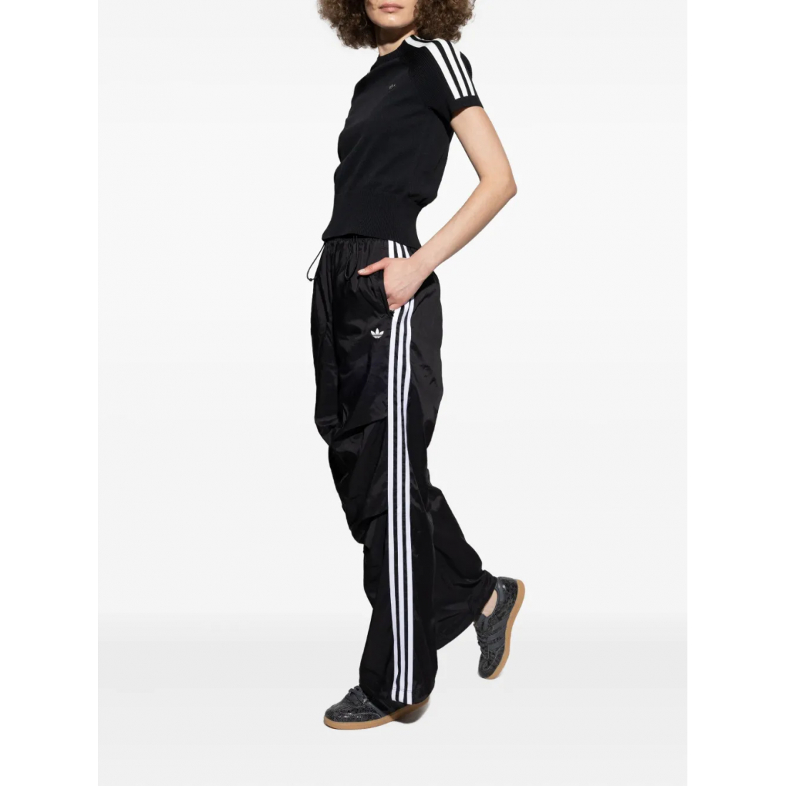 Women's 'Three-Stripe Ribbed' Short sleeve Top