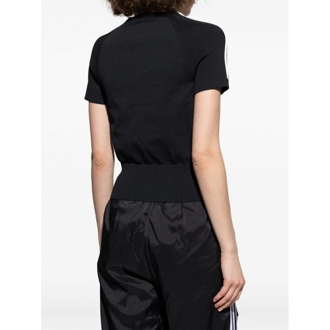 Women's 'Three-Stripe Ribbed' Short sleeve Top