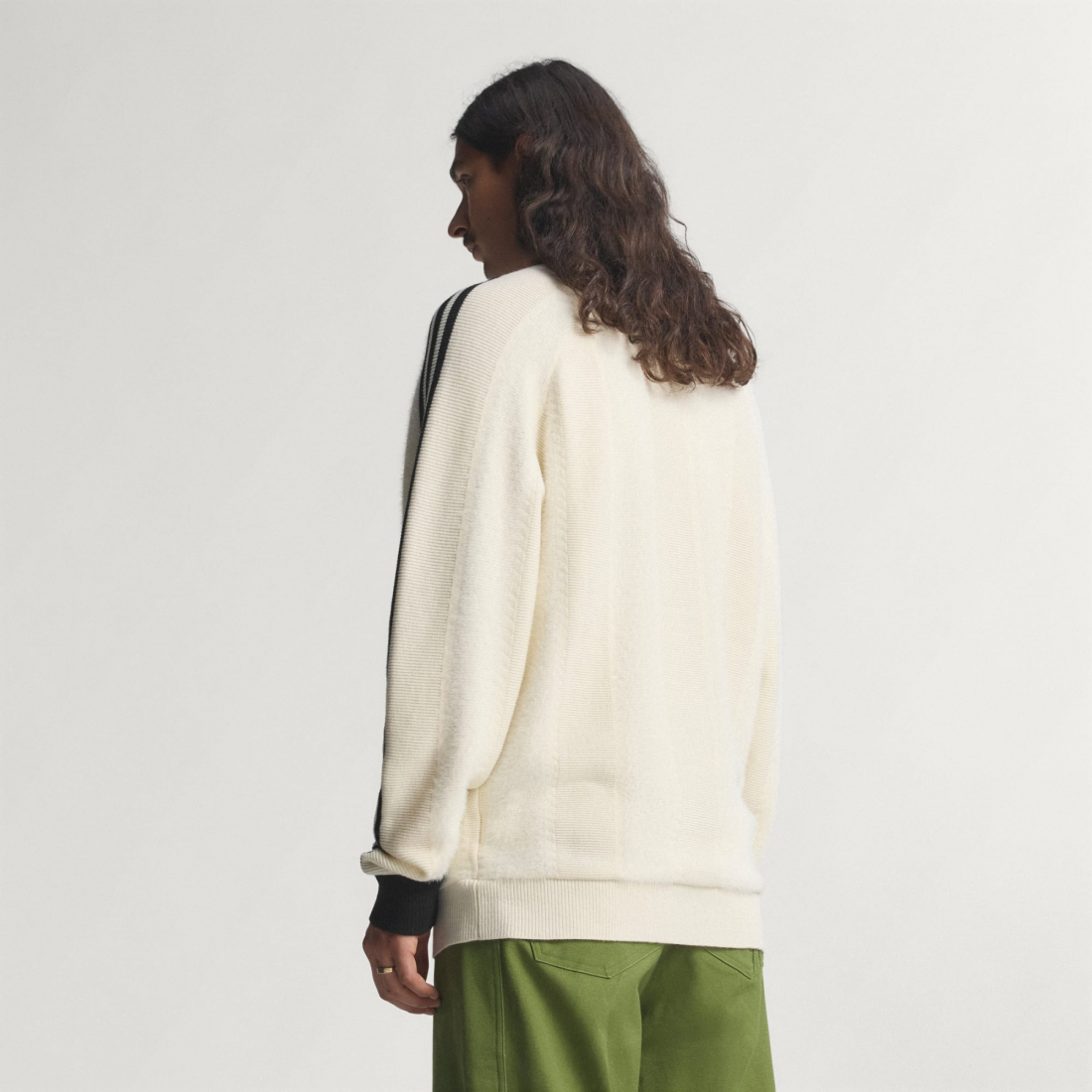 Men's 'Polo-Neck Stripe-Detail' Sweater