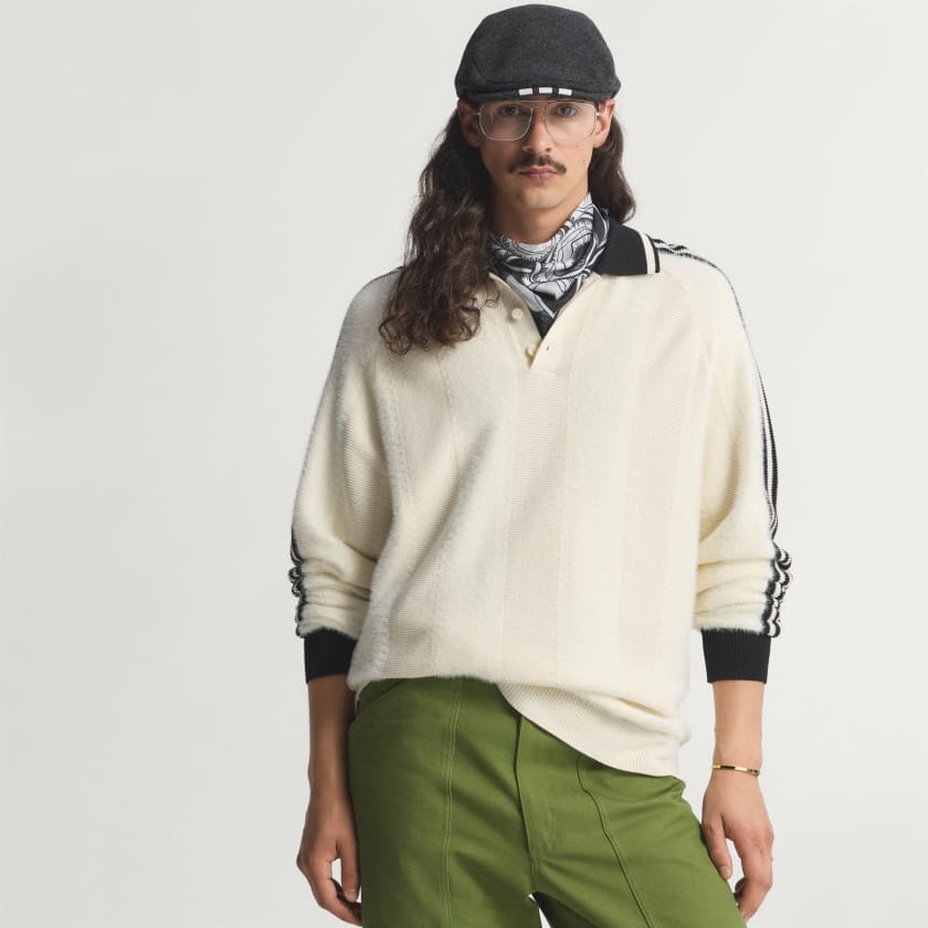 Men's 'Polo-Neck Stripe-Detail' Sweater