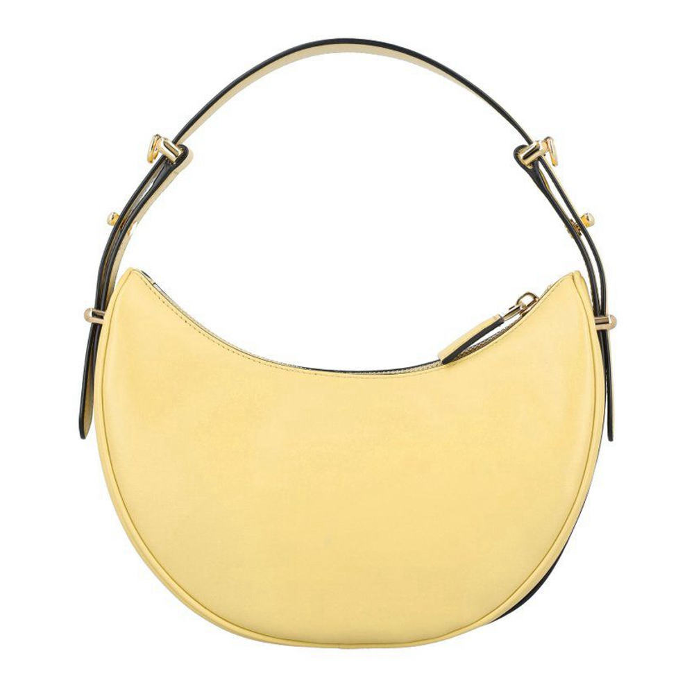 Women's 'Triangle Logo Plaque Moon Shaped' Shoulder Bag