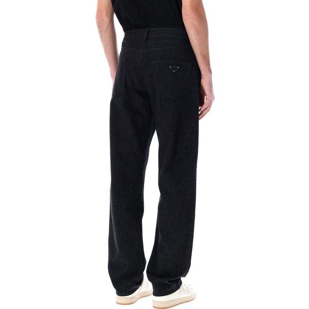 Jeans 'Logo Plaque Straight-Leg' pour Hommes