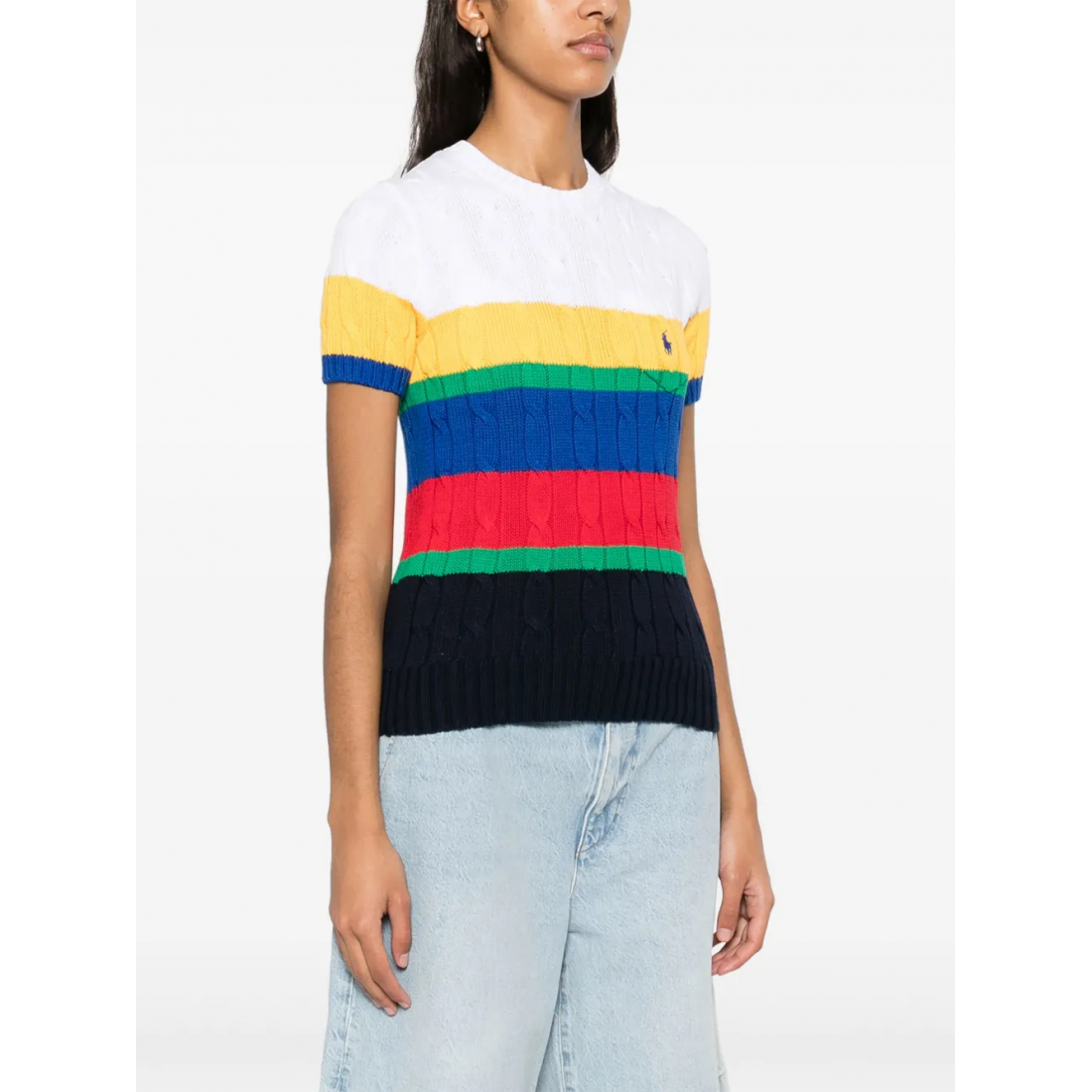 Top à manches courtes 'Cable-Knit Top' pour Femmes