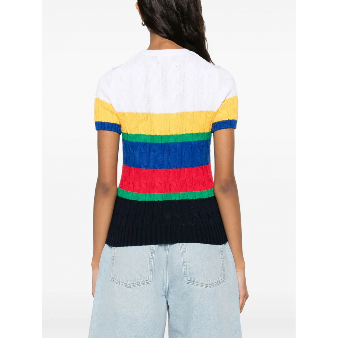 Top à manches courtes 'Cable-Knit Top' pour Femmes