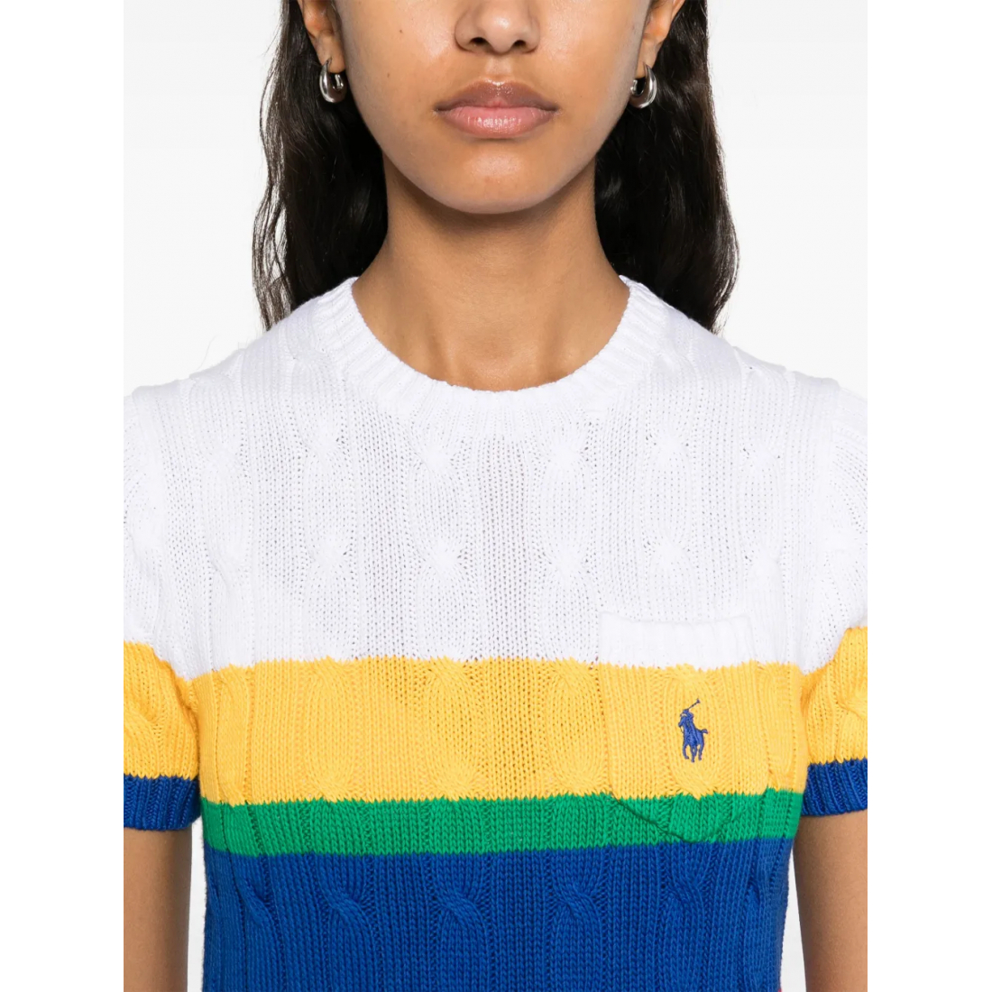 Top à manches courtes 'Cable-Knit Top' pour Femmes