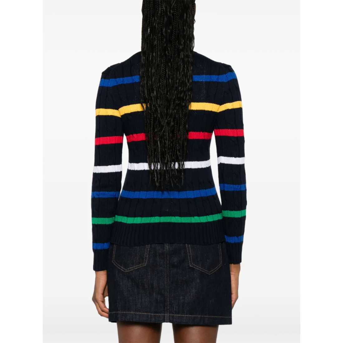 Pull 'Striped Cable-Knit' pour Femmes