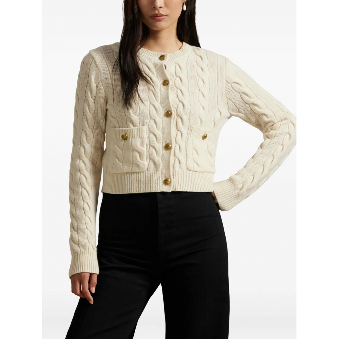 Cardigan 'Cable-Knit Button-Down' pour Femmes