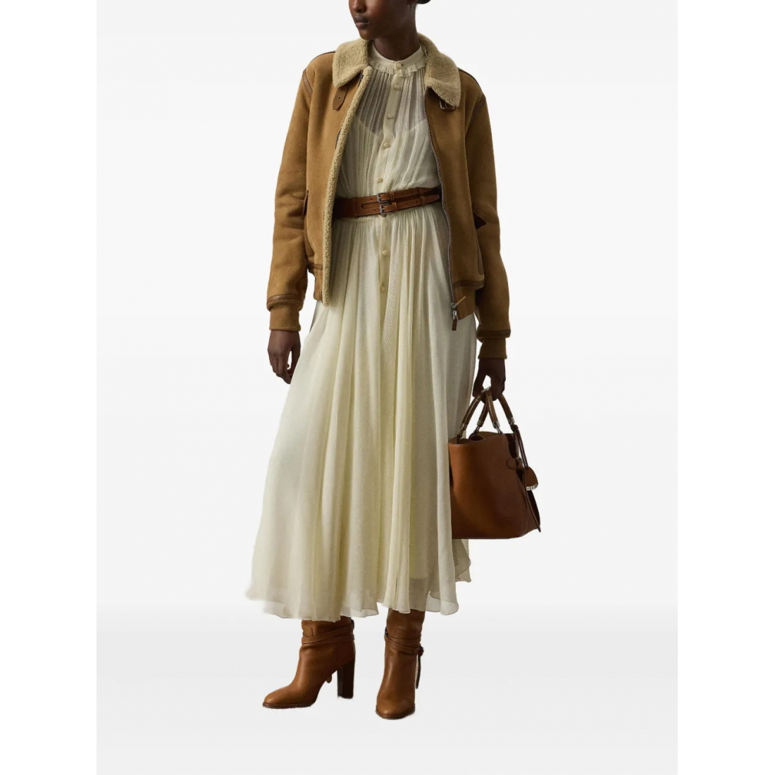 Blouson bomber 'Shearling-Collared' pour Femmes