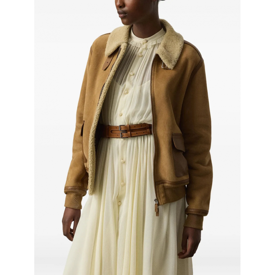 Blouson bomber 'Shearling-Collared' pour Femmes